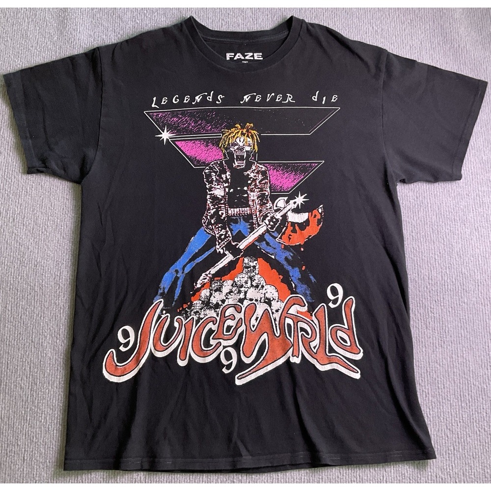 Juice Wrld X Faze Clan 999 Legends Never Die T Shirt Men Size Large Black
